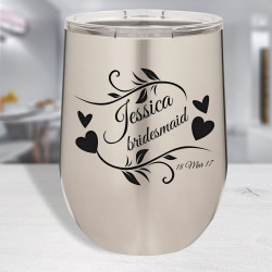 Bridesmaids Wine Tumbler, Stainless Steel Tumbler Vacuum Insulated, Bridesmaids Gifts Personalized