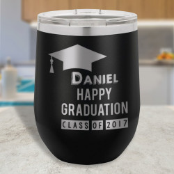 Customizable Graduation Tumbler, Senior Gifts, Stemless Vacuum Insulated Tumbler 12 Oz, Personalized Graduation Gifts for Him