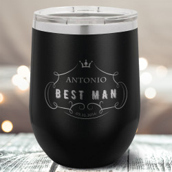 Best Man Tumbler Personalized, Wine Glass Stemless Vacuum Insulated Tumbler, Best Man Gifts