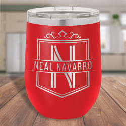 Personalized Red Tumbler, Vacuum Insulated Stemless Tumbler with Lid 12 oz.