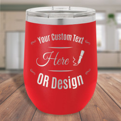 Personalized Red Vacuum Insulated Stemless Tumbler with Lid 12 oz.