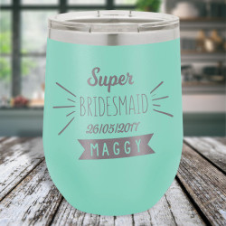 Personalized Bridesmaids Tumbler, Vacuum Insulated Wine Tumbler 12 Oz, Engraved Bridesmaids Gifts