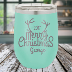 Christmas Tumbler Cups, Personalized Vacuum Insulated Tumbler, Christmas Design Wine Tumbler with Lid 12 Oz, Christmas Gifts
