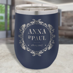 Custom Wedding Wine Tumbler, Vacuum Insulated Stemless Tumbler 12 Oz, Wedding Favors Ideas