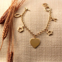 Personalized Beautiful & Attractive 5 Charm and Heart Bracelet
