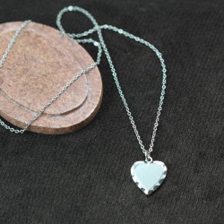 Personalized Heart Pewter Pendant Engraved With Name Initial