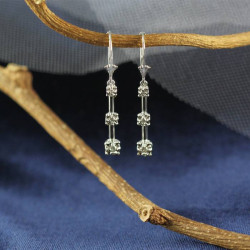 14K Solid Gold Lever Back Diamonds Earrings Beautiful Gift For Women