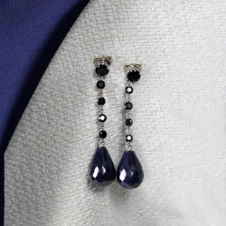 Beautiful 14K Gold Chandelier Earrings With Natural Sapphires