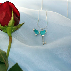 Rhodium Plated Locket Key Pendant