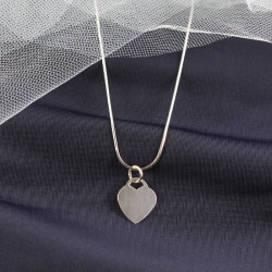 Heart Tag Pendant with Snake Chain Necklace Custom Engraved Initials