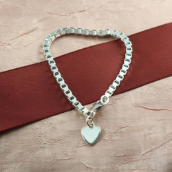 7" Large Box Chain with 11mm Heart Charm