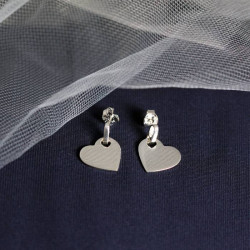 Heart Dangle Post Earrings