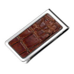 Beautiful & Attractive PVC Brown Crocodile Skin Pattern Money Clip