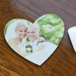 Heart Shaped Personalized Mouse Pad with Custom Image Photo Printed