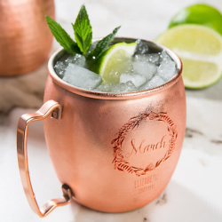 Personalized Birthday Core 16 oz Moscow Mule Cup with Smooth Copper Finish