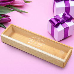 Personalized Valentine's Day 2 Cigar Promotional Box with Clear Slide Top