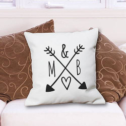 Arrows & Initials Throw Pillow
