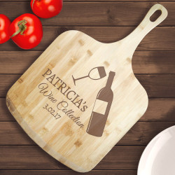 Personalized Wine Pizza Board, Bamboo Pizza Board, Custom Wine Kitchen Gifts for Couple