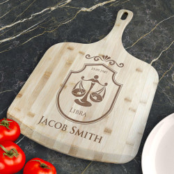Customized Birthday Gift, Personalized Bamboo Pizza Board, Zodiac Sign Gifts for Her
