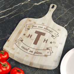 Personalized You Can Always Count On Pizza Bamboo Pizza Board With Handle, Customized Wooden Pizza Board