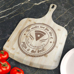 Personalized No Matter How You Slice It Pizza Is The Best Bamboo Pizza Board With Handle, Customized Wooden Pizza Board