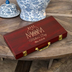 Personalized Mothers Day Gifts, Rosewood 300 Chip Poker Set for Mom, Gift for Mom from Daughter