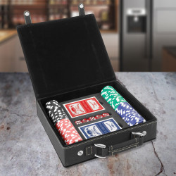 Customized Anniversary Poker Set, Leather 100 Chip Poker Set, Personalized Anniversary Gifts