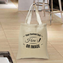 Personalized Cotton Tote Bag with Natural Handles