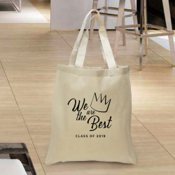Personalized Graduation Cotton Tote Bag with Natural Handles