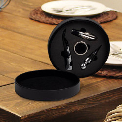Personalized Saddle Collection Buckskin Circular Wine Tools Set