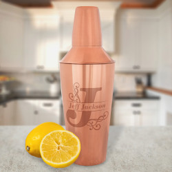 Personalized With Name and Initial Choice 28 oz. Copper Plated Stainless Steel Bar Shaker