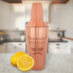 Personalized Best Man Choice 28 oz. Copper Plated Stainless Steel Bar Shaker