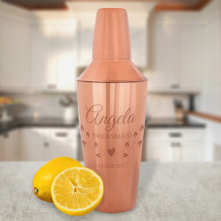Personalized Bridesmaid Choice 28 oz. Copper Plated Stainless Steel Bar Shaker