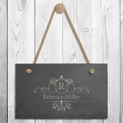 Personalized Slate Plaque with Hanger String, Customized Slate Plaque, Wall Decor Plaque