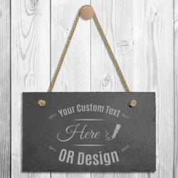 Personalized Rectangle Slate Plaque with Hanger String