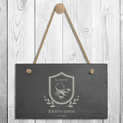 Personalized Birthday Decorations, Zodiac Sign Gifts, Slate Plaque with Hanger String, Birthday Gift Ideas