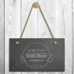 Personalized Bridal Shower Decorations, Rectangle Slate Plaque with Hanger String, Bridal Shower Gifts