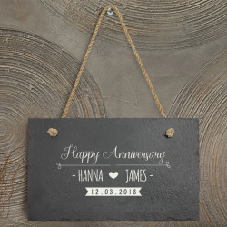 Customized Anniversary Gifts, Slate Plaque with Hanger String, Personalized Anniversary Gifts for Parents