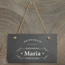 Personalized Bridesmaids Decorations, Slate Plaque with Hanger String, Custom Bridesmaids Gifts
