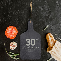 Personalized Anniversary Cutting Board, Slate Cutting Board with Hanger String, Custom Anniversary Gifts