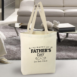 Personalized Father's Day Natural High Quality Promotional Canvas Tote Bag w/Gusset