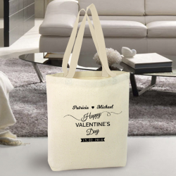 Personalized Valentine Natural High Quality Promotional Canvas Tote Bag w/Gusset