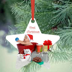 Star Christmas Ornament Personalized with Custom Image Photo