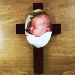 Religious Cross Plaque with Personalized Custom Photo Image