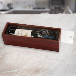 Personalized Rosewood Wine Box, Customized Single Wine Box with Clear Acrylic Lid