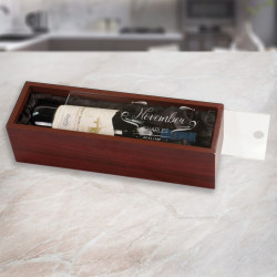 Personalized Birthday Months Wine Box, Birthday Months Design Single Wine Box, Custom Birthday Months Gifts