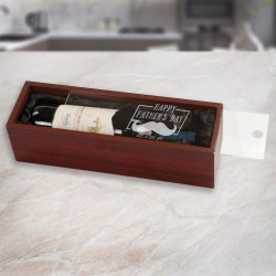 Personalized Wine Box Gift for Dad, Rosewood Wine Box with Acrylic Lid, Fathers Day Gifts from Son