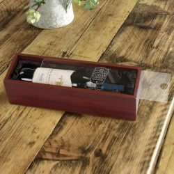 Customized Wine Box with Clear Acrylic Lid, Personalized Wine Boxes Wooden, Engraved Wine Gifts