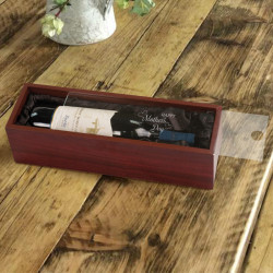 Personalized Wine Gifts for Mom, Mother's Day Wine Gifts, Rosewood Wine Box with Clear Acrylic Lid, Mothers Day Gift Ideas