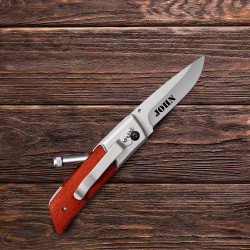 Personalized Rosewood Spoton Hunting Knife With Led